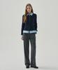 Deuloupisumeon Froze Layered Collar Shirt Cardigan [Green Stripe]
