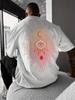 100 Pure Cotton Summer Unisexs Casual Fashion All Seiing Eye Pattern Printed Loose Round Neck Short Sleeved Tshirt