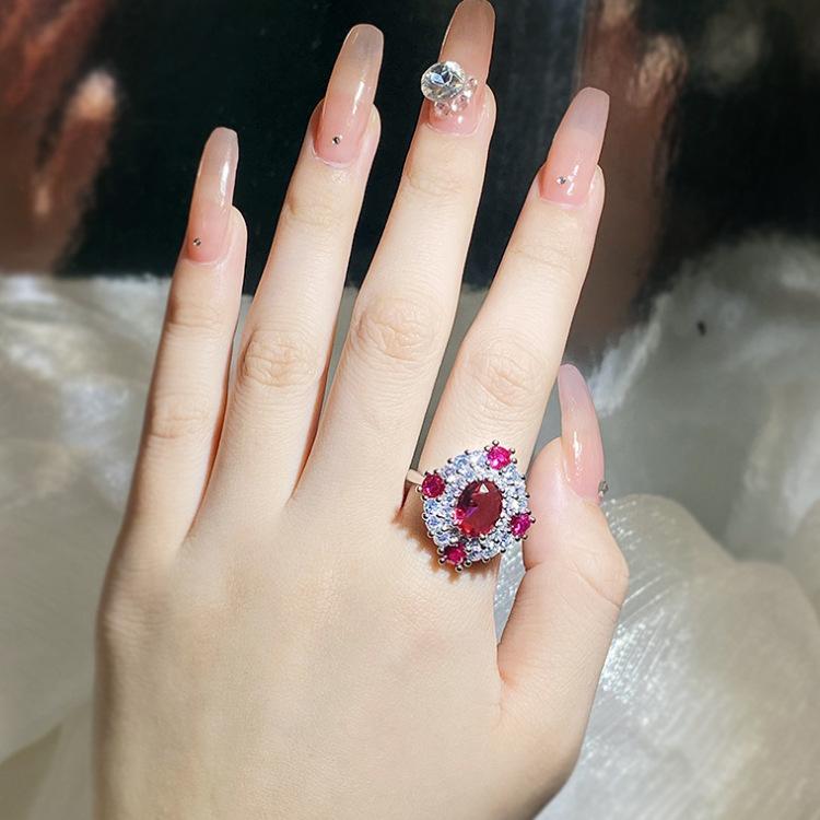 

Копия кольца с красным камнем Pigeon, украшения для свадебного коктейля Opening adjustable