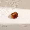 Women's Retro European & American Colorfast Titanium Steel Wide Band Ring with Inlaid Tiger Eye