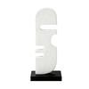 Wooden Facial Profile Decor with Rectangular Base Modern Geometric Cutout