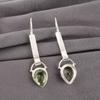 Améthyste Verte Pierre Précieuse Argent Massif 925 Bijoux Fait Main Boucles d'Oreilles de Créateur 2,3" EE-166-12