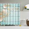 Customized Blue Sky Beach Shower Curtain Modern Scenery Print Bathroom 3D Blackout Curtain Large 180x200cm for Bathroom Cortina