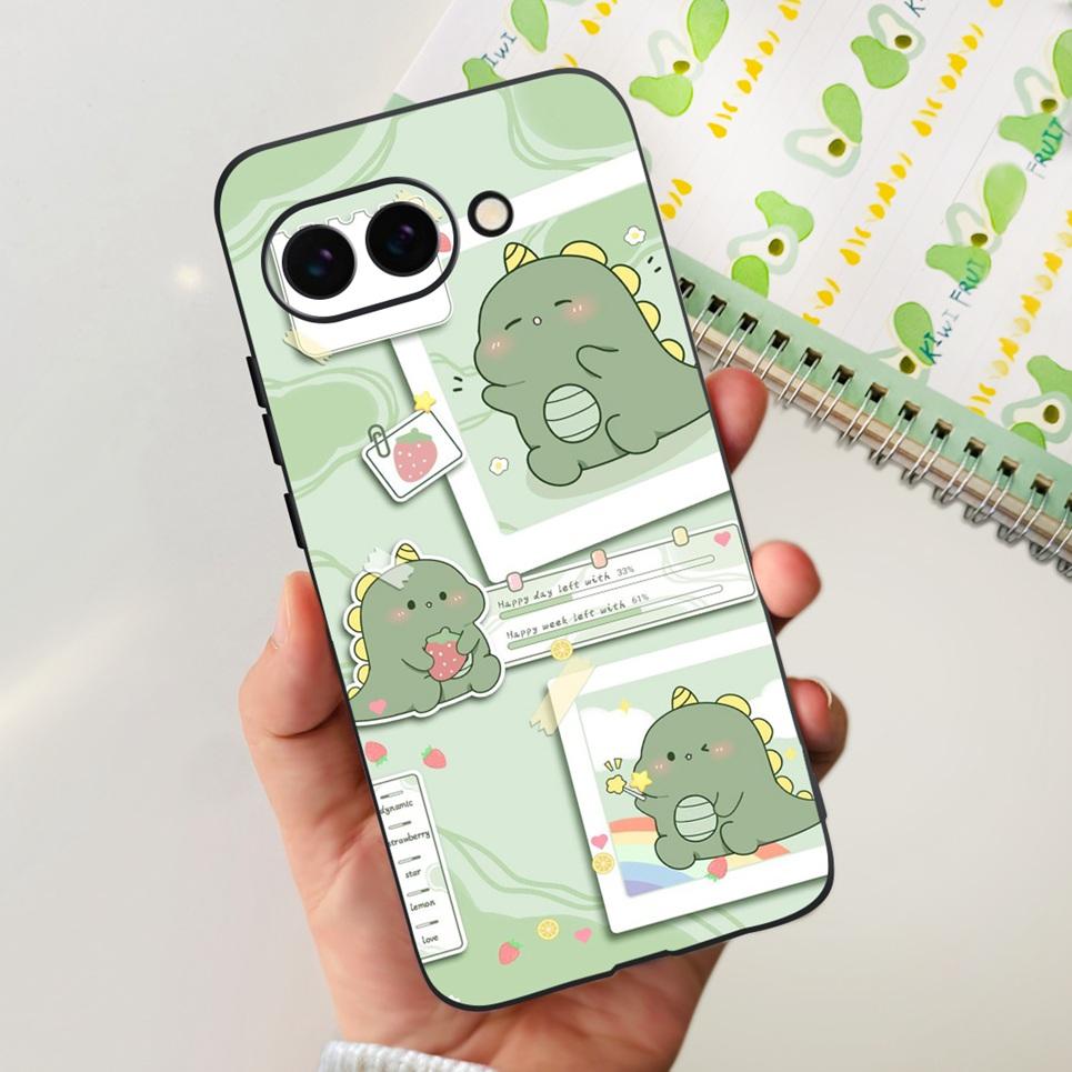 For Google Pixel 9a 9 Pro Phone Case Cool Cartoon Cat Painting Soft Slim Clear TPU Rubber Silicone Back Cover For Google 9 9Pro