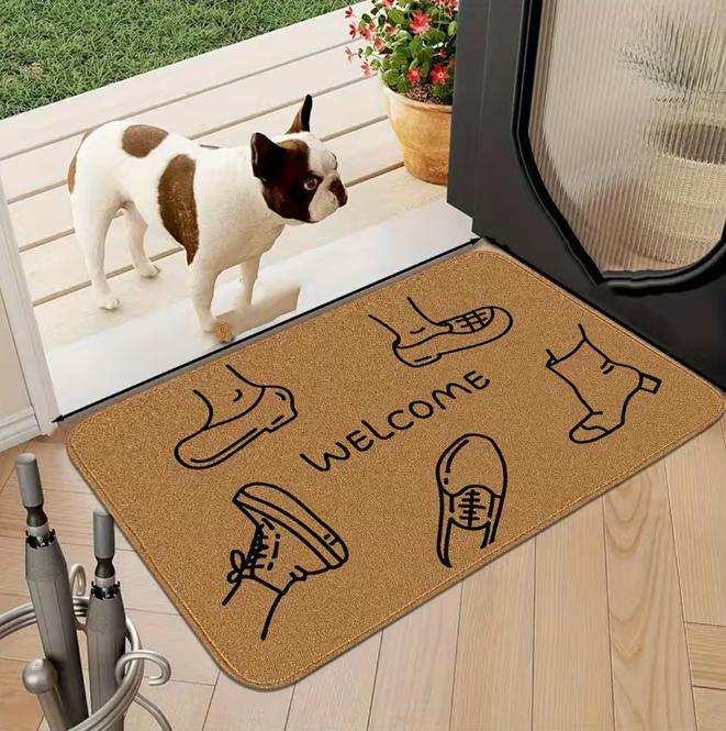 

Black and Shoe Pattern Door Mat Suitable for Living Room Front Door Room Door Courtyard Door Entrance Home Decoration Carpet 40cm x 60cm