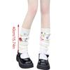 Colorful Button Stackable Socks Women Leg Warmers Comfortable Claf Length Stockings for Fashion-forward Individuals  White