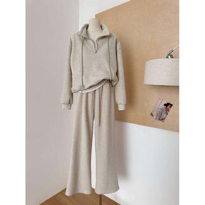 Women s Korean Plush Hoodie & Sweatpants Set: Autumn/Winter 2025 Trendy Loose Fit L