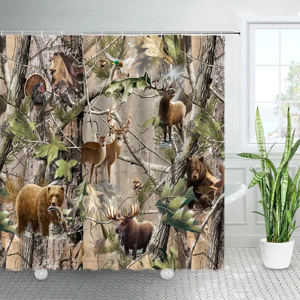 

Winter Sport Snow Skiing Shower Curtains Cable Car on Ski Field with Pine Firs Forest In Snowy Mountains Fabric Bathroom Curtain W90xH180cm