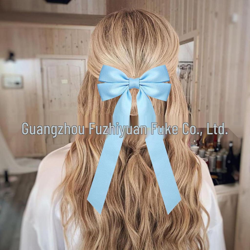 Satin Bow Hair Clip for Women - Elegant Ribbon Hairpin Accessory