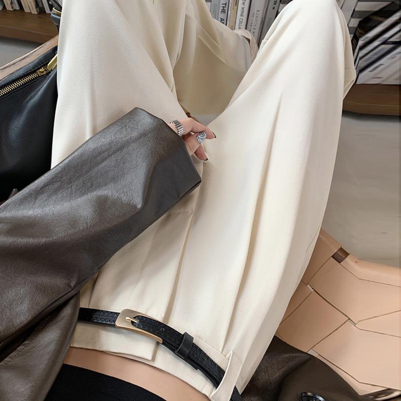 2026 Spring/Summer Women's High-Waisted Slim Wide-Leg Floor-Length Pants