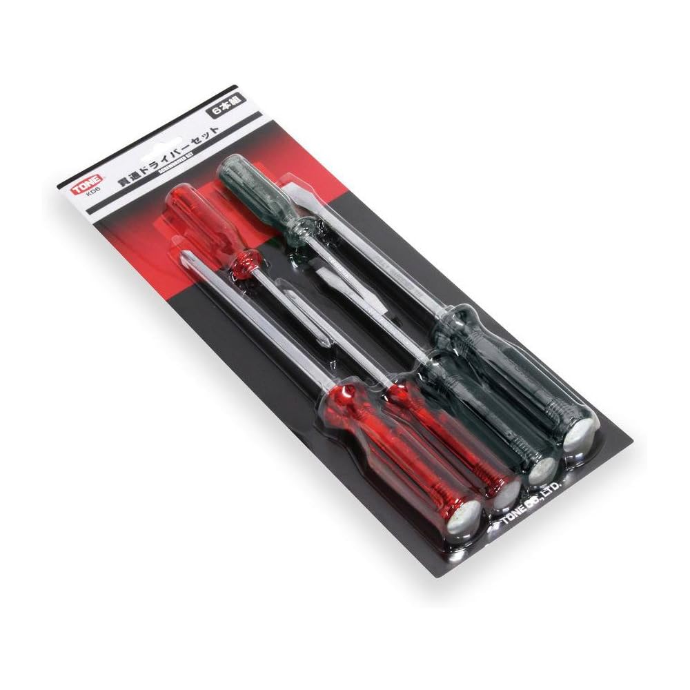 TONE KD6 Screwdriver Set 6 Pieces Durable Steel Construction Hand Tools