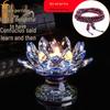 Kristall-Lotus-Glas-Kerzenhalter - Mehrfarbiges Ornament, Ewige Butterlampe für Heimdekoration