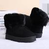 Women's Winter Cotton Boots, Mid-Cut Thick-Soled Boots, Warm, Fleece-Lined, Thick Snow Boots