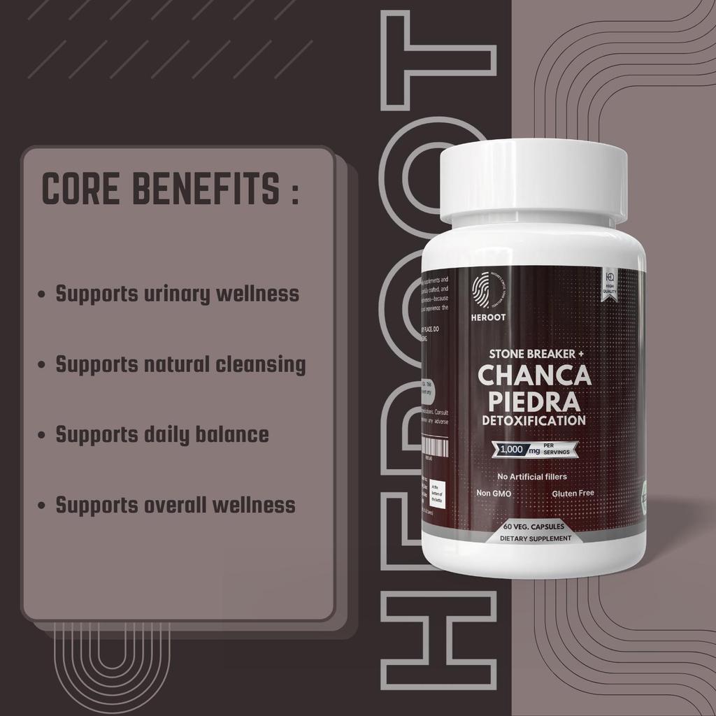 Heroot Chanca Piedra Capsules | Phyllanthus Niruri | 60 Capsules