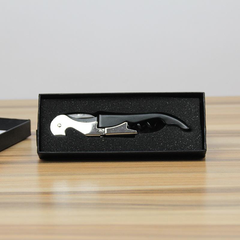 Jiuyou 4-Piece Stainless Steel Wine Tools: Waiter's Corkscrew, Pourer, Corkscrew Set in Gift Box.