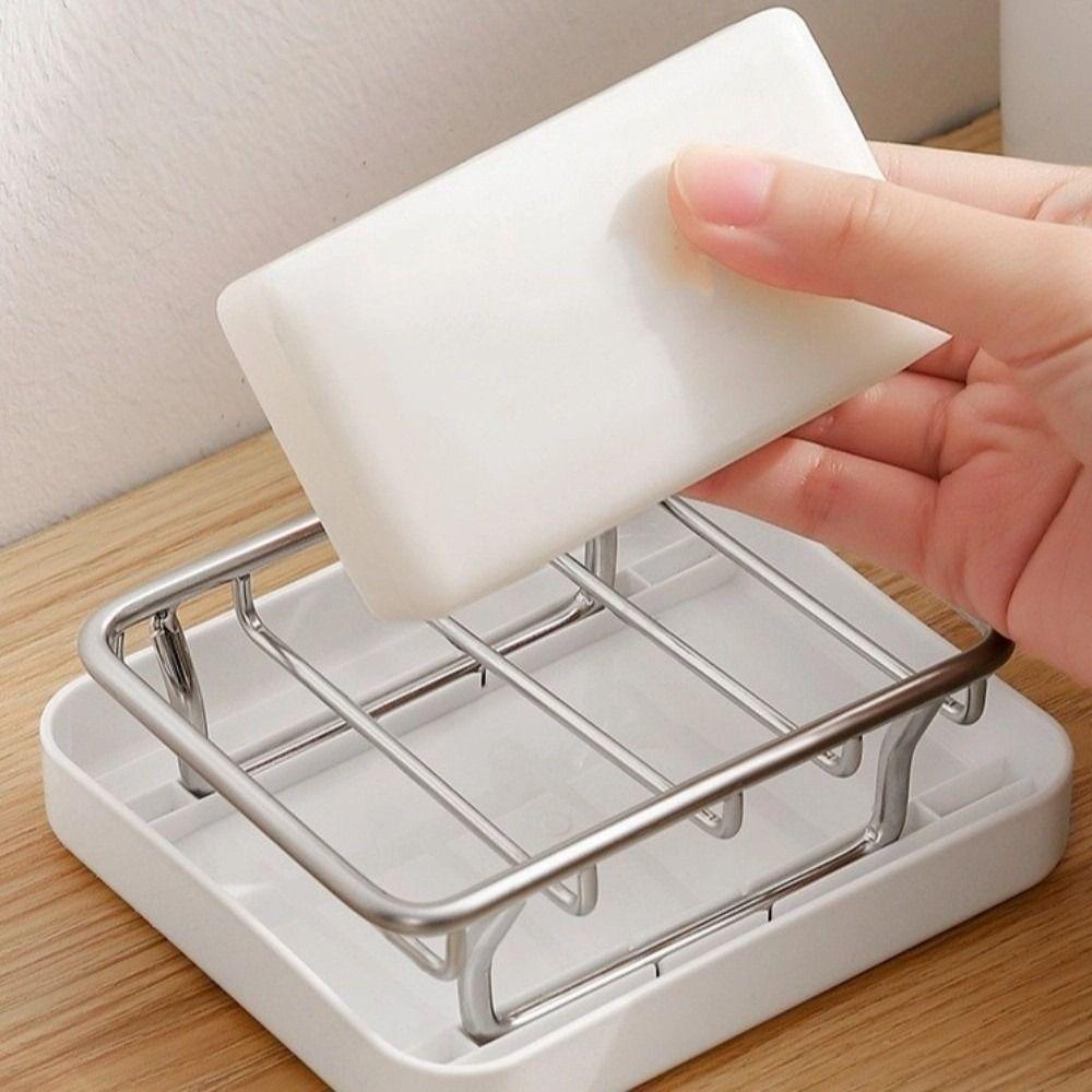 Japanese Style Double-Layer Soap Box Rustproof Soap Storage Box Creative Soap Storage Rack  Kitchen