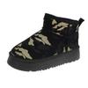 thick-soled short snow boots women's large size autumn and winter new thickened velvet warm leopard print cotton shoes