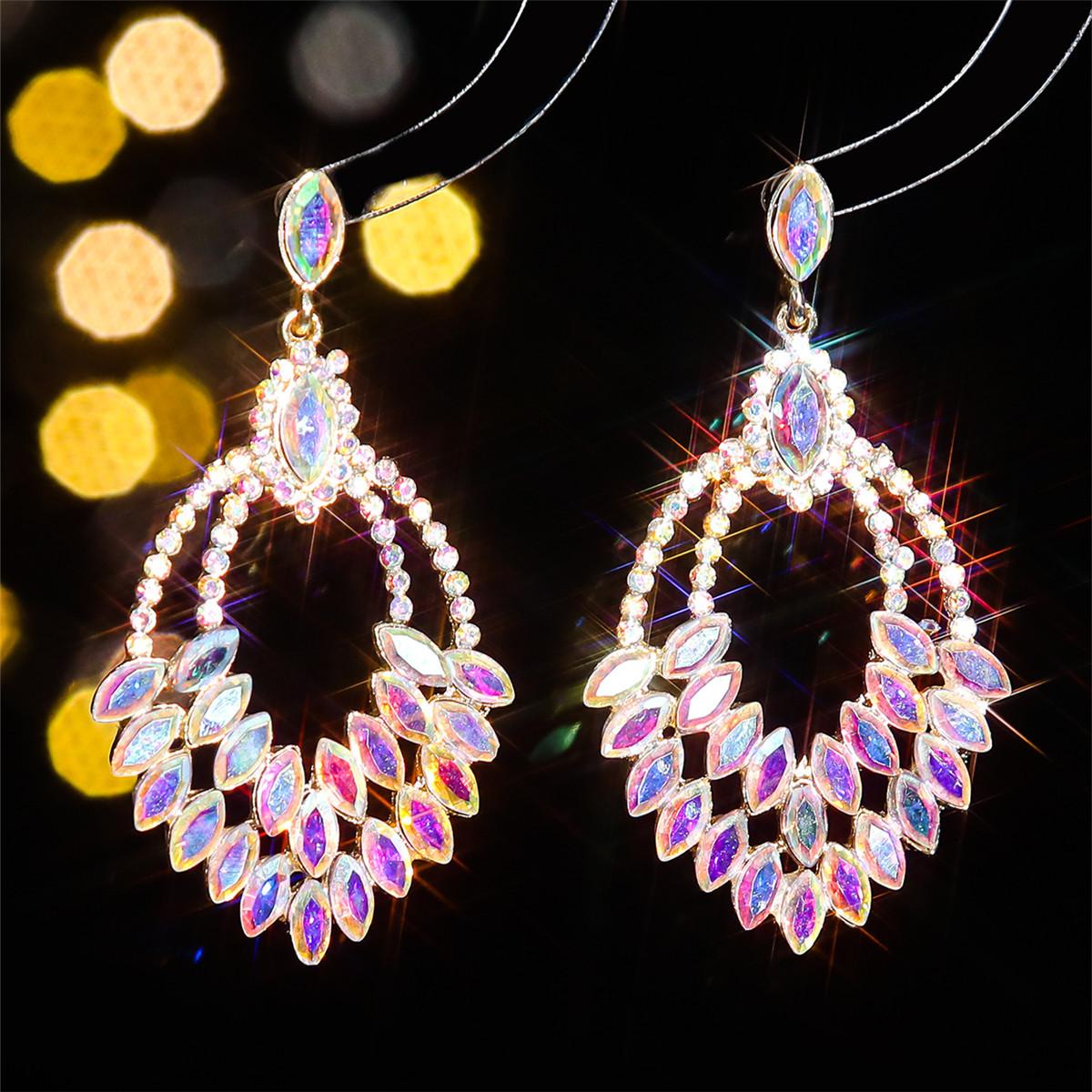 

Модные красочные сверкающие серьги из кристаллов, персонализированные преувеличенные женские серьги