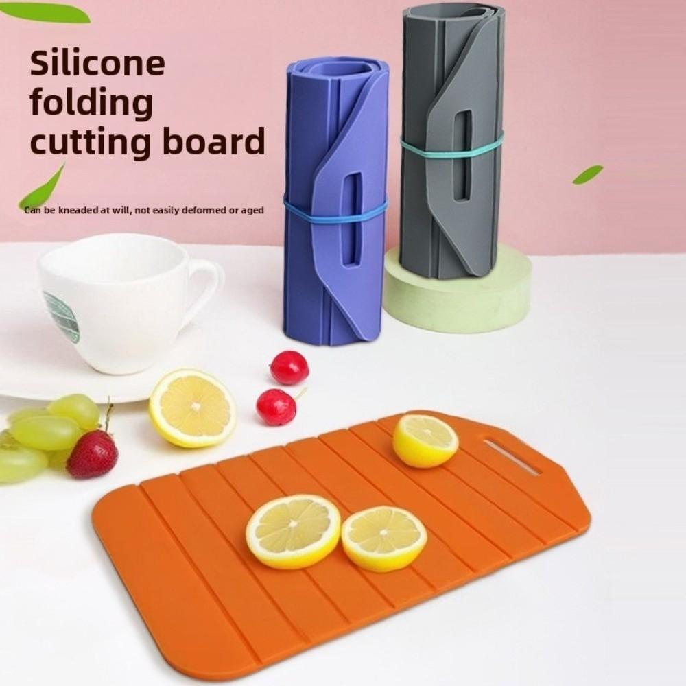 Non-Stick Folding Cutting Board Anti-Slip Silicone Cut Board Kitchen Chopping Mat  Camping Trips