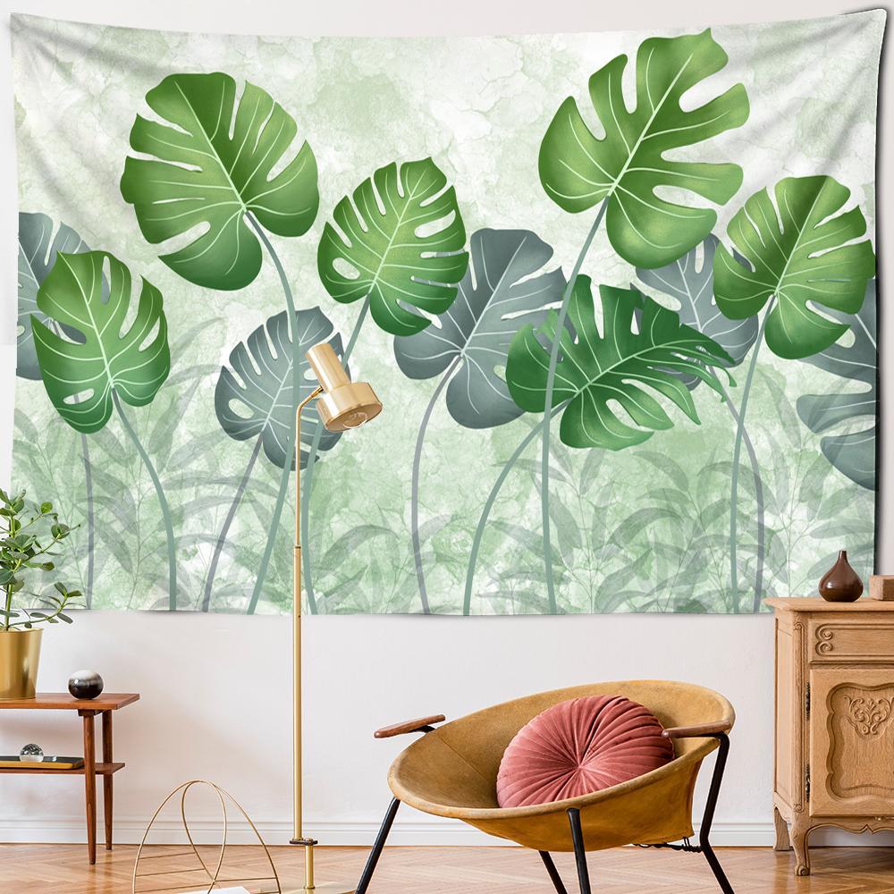 Macara Verde Frunză de Palmier Tapiserie Agățată de Perete Mică Proaspătă Hippie TAPIZ Decor Boem Cameră Pânză de Fundal