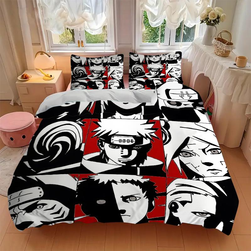 Naruto Characters Collage Print 3Pcs Bedding Setduvet Cover With 2 Bedropillowcase Home Birthday Gift