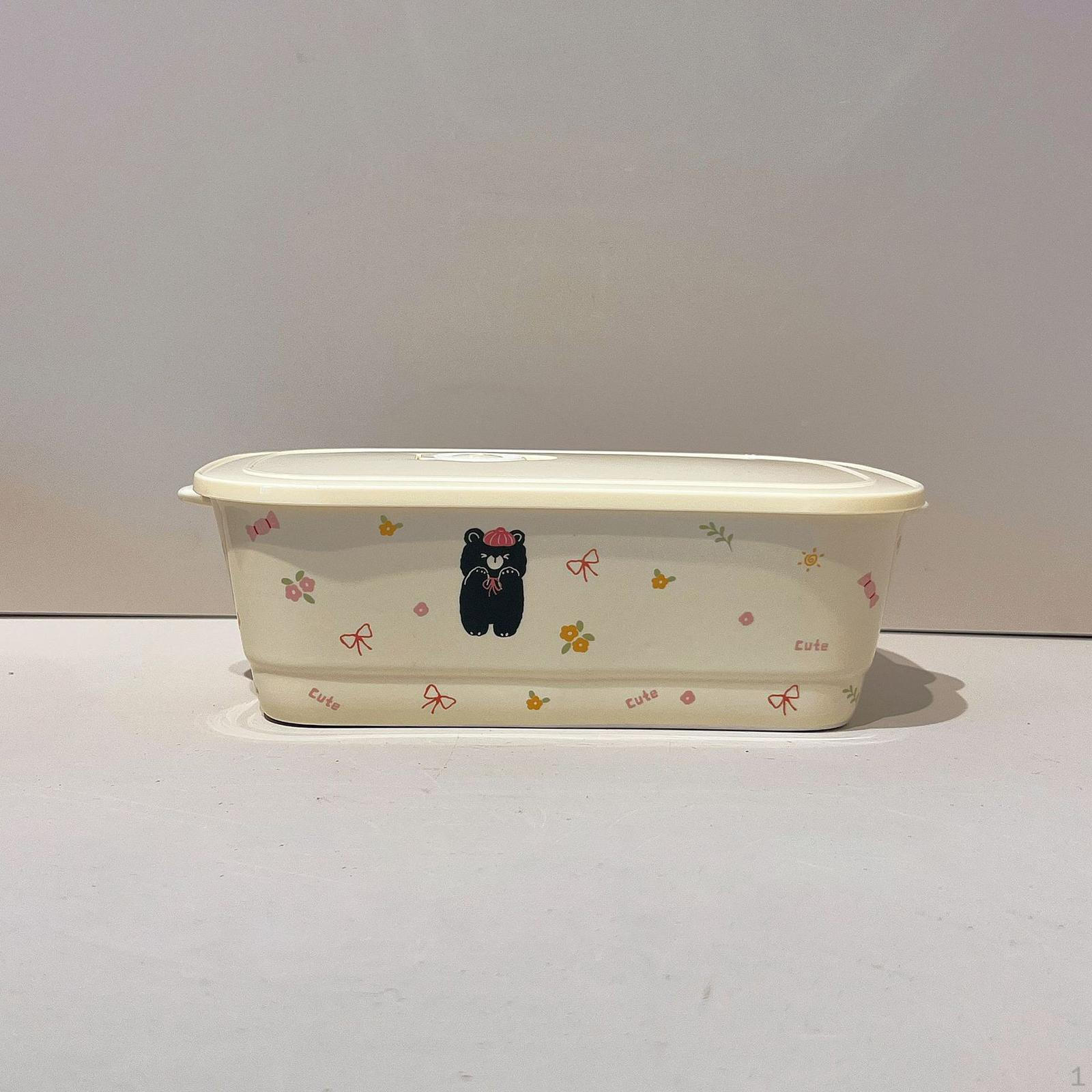 

Керамический контейнер для обеда с 3 отделениями Bento Snack Box Veggie для кухни, пикника, дома Bear