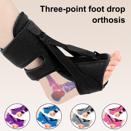 Plantar Fasciitis Night Splint Adjustable Dorsiflexion Foot Brace with 3 Straps & Memory Foam Relief Bilateral Foot Brace for Heel Pain