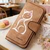 Cat-themed Women's Long Wallet, Multifunctional Wallet, Portable Snap-button Coin Purse, Suitable for Birthday Gifts and Daily Commuting, Ideal for