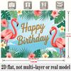 Party Backdrop Tropical Flat Banners Flamingo Celebrations Wedding Enthusiasts Photo Background Decor Front Door Decor