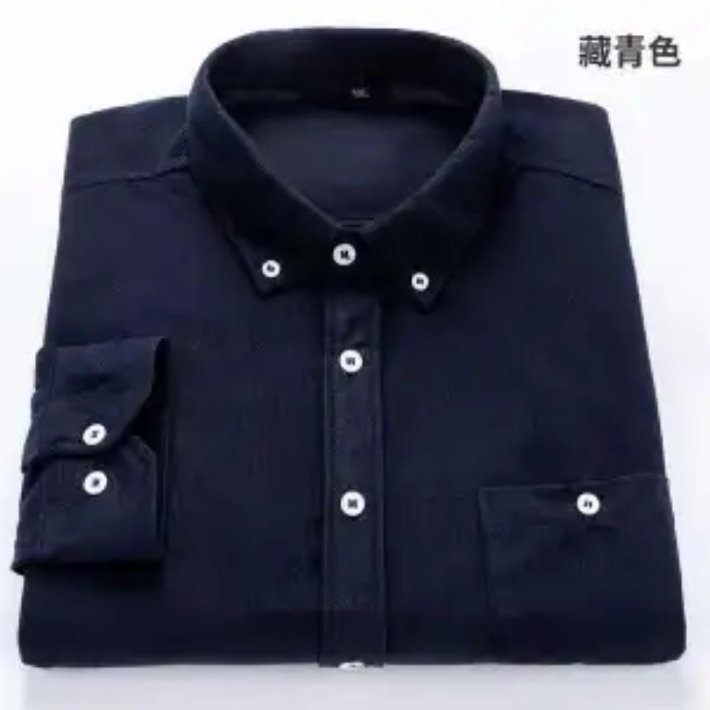 New Spring and Autumn Fashion Versatile Casual Loose Oversized Real Pocket Corduroy Fine Stripe Middle Youth Old Age Shirt