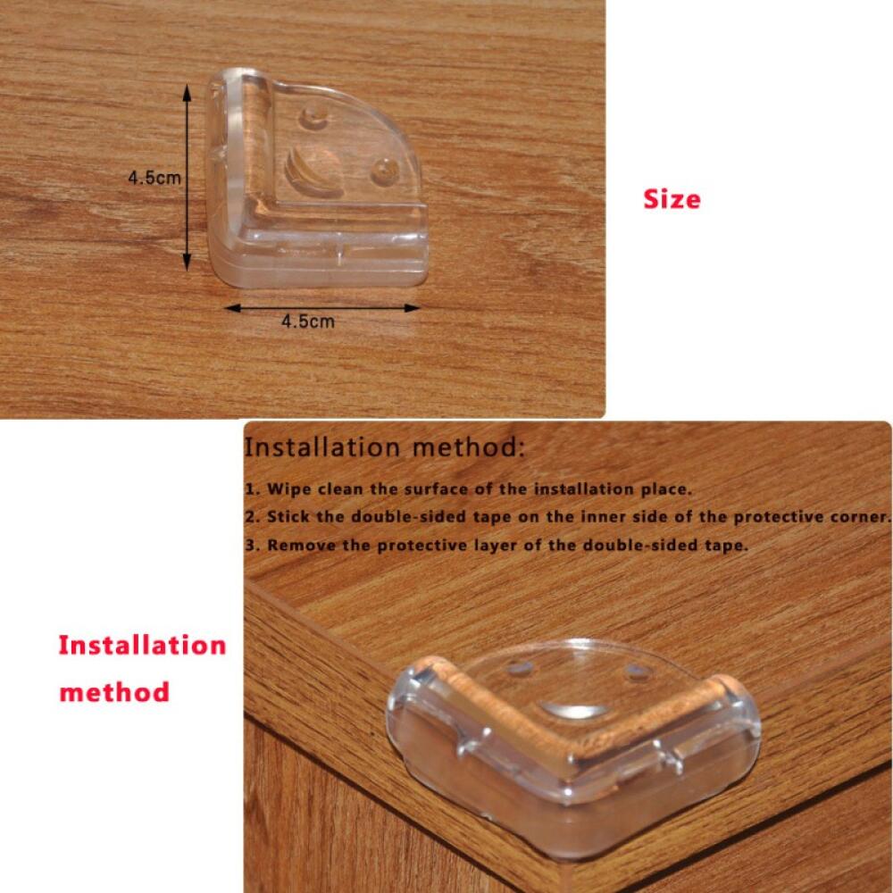 4Pcs Child Safety Anti-Collision Table Corner Protectors, Soft Shockproof Cushion Design, For Baby Kids Home Furniture Protectio
