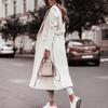 Women's Autumn and Winter Simple Long Sleeve V-Neck Tied Tweed Jacket