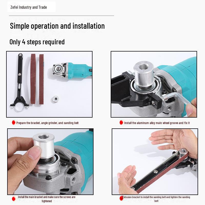 1Pc Woodworking Angle Grinder Attachment for Sanding, Grinding, Rust Removal, Polishing, and Sharpening with Sanding Belt Conversion Bracket.