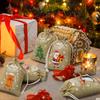 8/32pcs Christmas Burlap Gift Bags with Drawstring - Festive Linen Holiday Party Favors, Small Jute Bags for Gift Wrapping