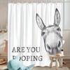 Funny Donkey Shower Curtain Waterproof Bathroom Curtain Are You Pooping Donkey Curtain Shower Drape Liner with Hooks for Farmhouse Dorm Bathtub