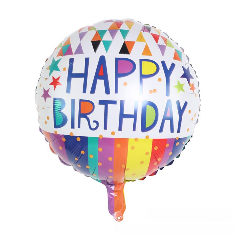 Aluminum Film 18-inch  Round  Balloon Happy Birthday Theme Party Decoration Prop