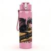 1PC Floral Dark Dragon 750ml Color Plastic Sports Water Bottle Leakproof Flip Straw Lid Suitable for Sports Office Home Use