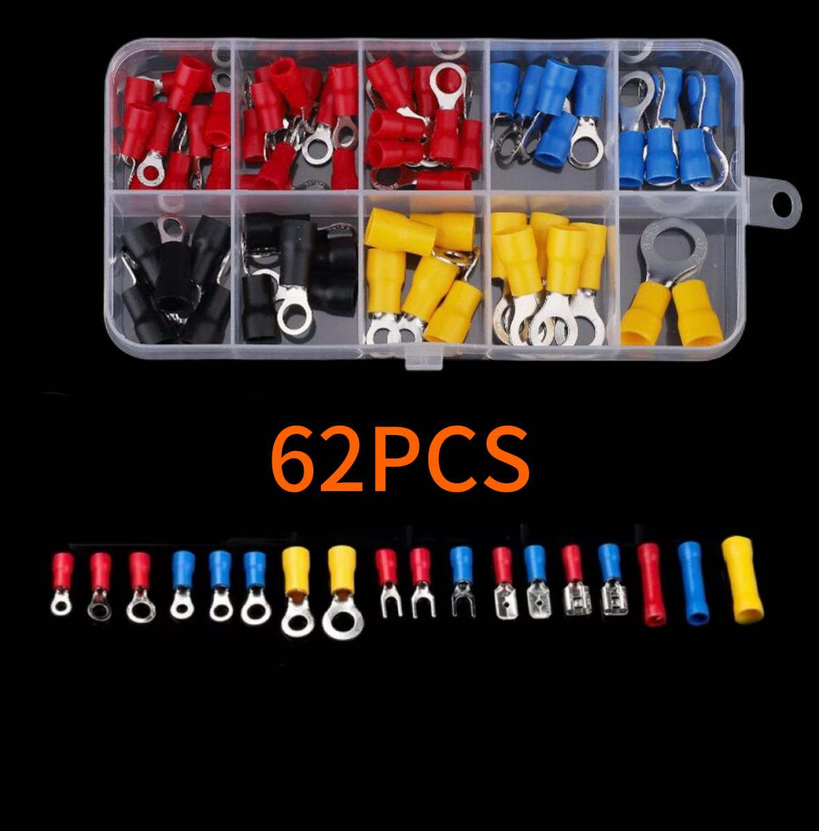 

Automotive Insulated Electrical Wire Connector Kit Assorted Male Female Spade Ring Fork Butt Crimp Terminals Lugs Set for Cable
