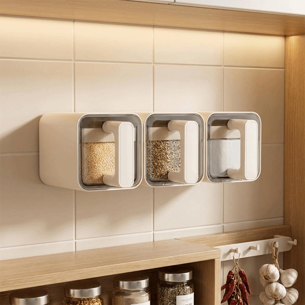 No Punch Spice Storage Rack Wall-Mounted Kitchen Seasoning Jar Multi-Functional Salt Jars  Cooking
