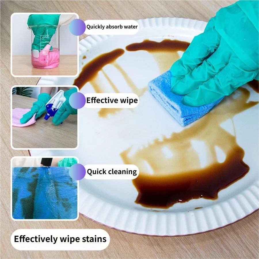 30cm Long absorbent cleaning cloth, multi-colored kitchen cloth, highly absorbent, easy to clean household wipes.