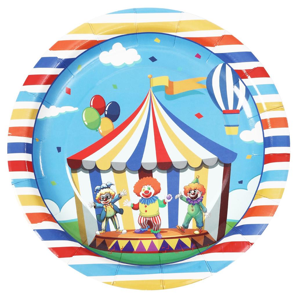 Circus Theme Birthday Disaposable Tableware Children's Day Circus Clown Plates Cups Napkins Kids Boys Happy Birthday Party Decor