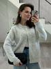 Europe and the United States hot-selling soft knitted cardigan women's 2026 new retro buckle gray sweater jacket ins wind