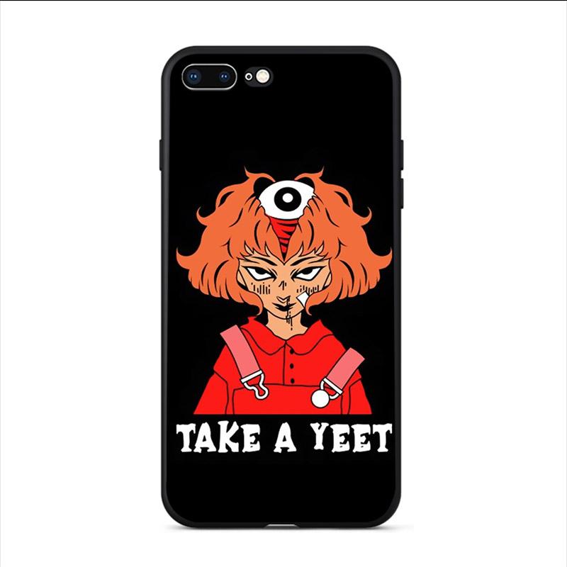 Funny YEET OR BE YEETED Meme Black Soft TPU Phone Case Covers for iPhone 8 7 6 6S Plus 5 5S SE 2020 XR X XS MAX Coque Shell Capa
