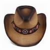 Cowboy Hat Men's Women's Cowboy Straw Hat Monochrome Felt Hat Men's and Women's Big Brim Outdoor Beach Knight Hat