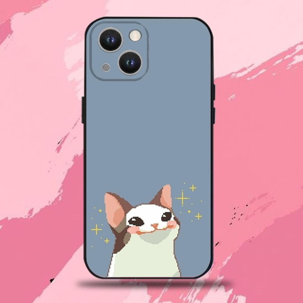 Cat Memes Phone Case For iPhone 16,15,14,13,12,11 Plus,Pro Max,XS,X,XR,SE,Mini,8,7,Soft Silicone Black Cover
