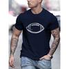 European Size Men's Line Rugby Pattern Spring Summer Autumn Casual Crew Neck Short T-Sleeve