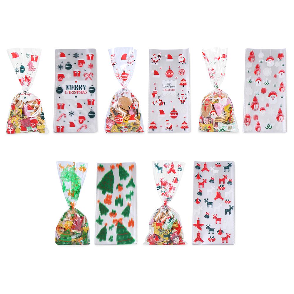 

Xmas Supplies Snowman Santa Claus Baking Packaging Cookies Storage Christmas Candy Bags Cellophane A