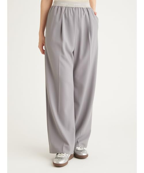 Logo Jacquard Elastic Tuck Pants [Emi]