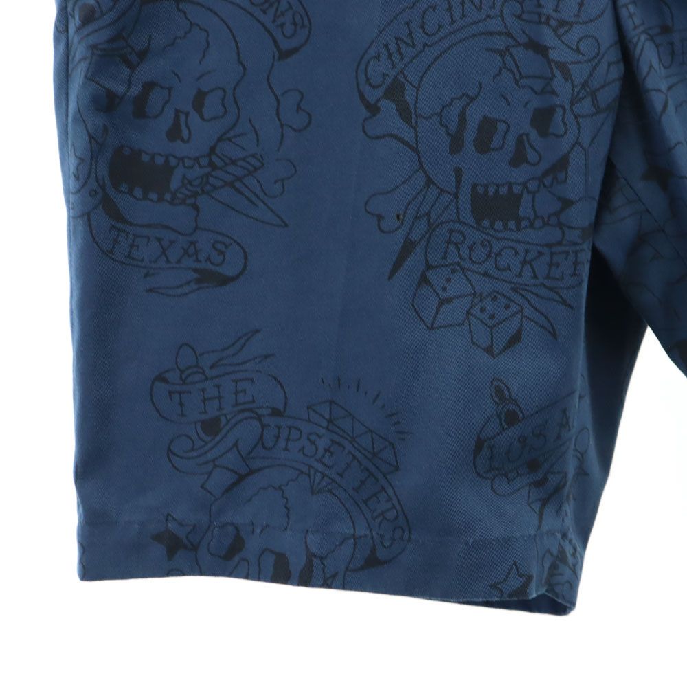 WACKO MARIA made in Japan Skull Pattern Shorts M Blue Men's Used