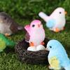Colorful Miniature Resin Bird Figurines Fairy Garden Decorative Mini Sculpture Micro Landscape Dollhouse Bonsai Landscape Bird